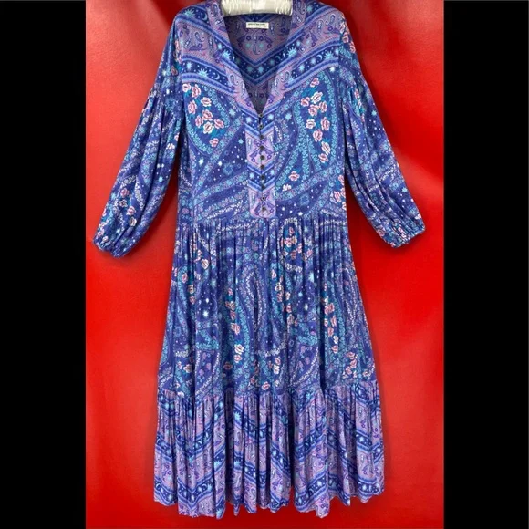 Spell & The Gypsy City Lights Long Maxi Dress Size Small - Picture 4 of 12